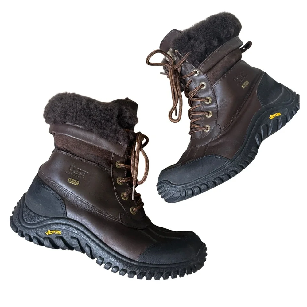 UGG Winter Boots Adirondack II Waterproof Event Leather Suede Brown 8.5